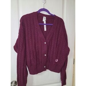 Victoria's Secret PINK collegiate cable-knit cropped cardigan sweater